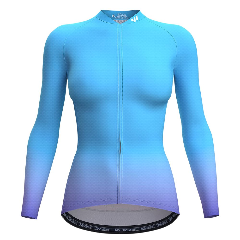 Wulibike Womens Long Sleeve Biking Jersey,Cycle Shirts for Women with Pockets
