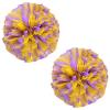 Charque 2 Pack Cheerleading Pom Poms with Four Finger Handle, Colorful Matte Matter Flowe Ball Cheer Poms for School Cheering Dance Team Cheerleading Uniform Accessories Kids Youth Adults Audience view 1