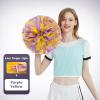 Charque 2 Pack Cheerleading Pom Poms with Four Finger Handle, Colorful Matte Matter Flowe Ball Cheer Poms for School Cheering Dance Team Cheerleading Uniform Accessories Kids Youth Adults Audience view 2