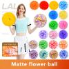 Charque 2 Pack Cheerleading Pom Poms with Four Finger Handle, Colorful Matte Matter Flowe Ball Cheer Poms for School Cheering Dance Team Cheerleading Uniform Accessories Kids Youth Adults Audience view 3