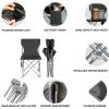 Outdoor Folding Camping Chairs,Portable Fishing Chair,Heavy Duty Supports 550 Lbs,With Ground Bracket, Bait Tray And Connector,for Beach, Fishing, Picnics, Hiking ( Size : 16.5*16.5*27.5inch ) view 4