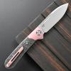 Sitivien ST995 Folding Pocket Knife,Handmade M390 Pearlescent Polishing Blade,Titanium & Carbon Fiber Handle EDC Tool Knife for Outdoor Camping,Hiking,Hunting,Survival(Pink)   view 3