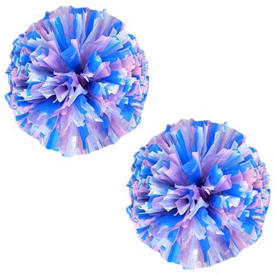 Charque 2 Pack Cheerleading Pom Poms with Four Finger Handle, Colorful Matte Matter Flowe Ball Cheer Poms for School Cheering Dance Team Cheerleading Uniform Accessories Kids Youth Adults Audience