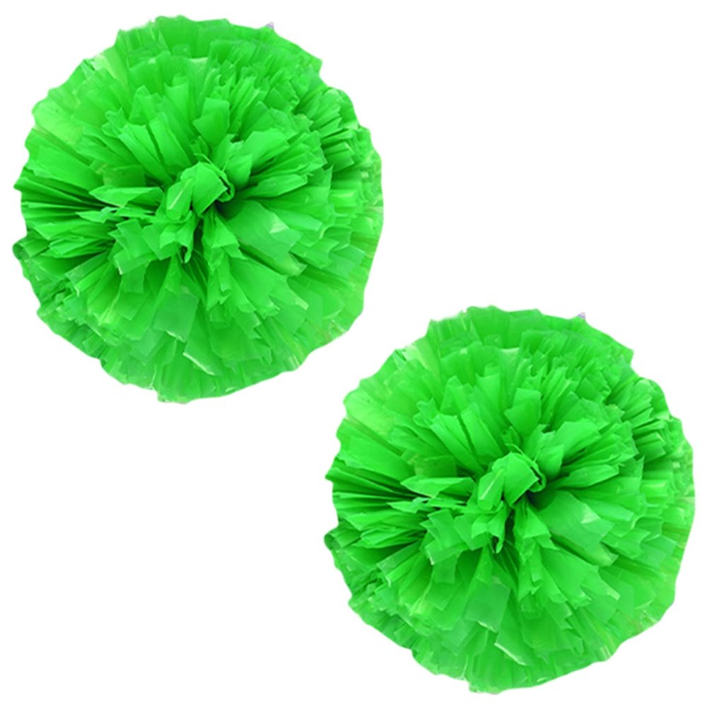 Charque 2 Pack Cheerleading Pom Poms with Four Finger Handle, Colorful Matte Matter Flowe Ball Cheer Poms for School Cheering Dance Team Cheerleading Uniform Accessories Kids Youth Adults Audience