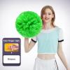 Charque 2 Pack Cheerleading Pom Poms with Four Finger Handle, Colorful Matte Matter Flowe Ball Cheer Poms for School Cheering Dance Team Cheerleading Uniform Accessories Kids Youth Adults Audience view 2