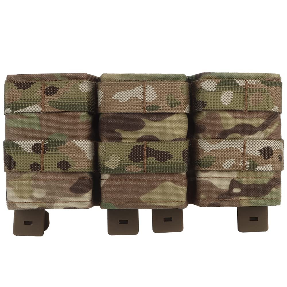 Triple Molle Mag Pouch 5.56 Tactical Open Top M4 M16 Magazine Holder Carrier with Quick Release Magazine Pouch Insert CP
