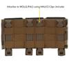 Triple Molle Mag Pouch 5.56 Tactical Open Top M4 M16 Magazine Holder Carrier with Quick Release Magazine Pouch Insert CP view 2