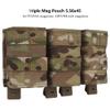 Triple Molle Mag Pouch 5.56 Tactical Open Top M4 M16 Magazine Holder Carrier with Quick Release Magazine Pouch Insert CP view 4