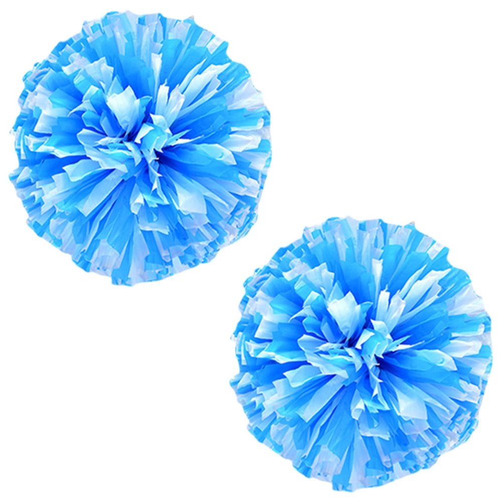 Charque 2 Pack Cheerleading Pom Poms with Four Finger Handle, Colorful Matte Matter Flowe Ball Cheer Poms for School Cheering Dance Team Cheerleading Uniform Accessories Kids Youth Adults Audience