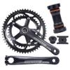 BOLANY 170mm Bike Crankset Hollow Integrated Double Speed Round Chainring 130BCD 8S/9S Fit for Road Bike with Bottom Bracket 39/53T Chainring view 1
