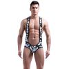Maiyifu-GJ Men's Sexy Jockstrap Leotard Underwear Stretch Wrestling Singlet Bodysuit Suspender Jumpsuit Swimsuit Mankini (White,Small) view 2