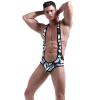 Maiyifu-GJ Men's Sexy Jockstrap Leotard Underwear Stretch Wrestling Singlet Bodysuit Suspender Jumpsuit Swimsuit Mankini (White,Small) view 4
