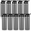 Chengu 10 Pcs 25oz Reusable Aluminum Water Bottle Bulk Lightweight Outdoor Sports Water Bottles Easy Carry Leak Proof for Travel Gym Camping Hiking Fishing, Snap Lid (Gray) view 1