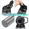 Chengu 10 Pcs 25oz Reusable Aluminum Water Bottle Bulk Lightweight Outdoor Sports Water Bottles Easy Carry Leak Proof for Travel Gym Camping Hiking Fishing, Snap Lid (Gray) view 3