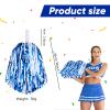 Hanaive 24 Pcs Pom Poms Cheerleading Cheerleader Spirited Cheer Baton Handle Metallic Foil for Sports Team Party Dance Cheering(Blue, White) view 2