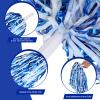 Hanaive 24 Pcs Pom Poms Cheerleading Cheerleader Spirited Cheer Baton Handle Metallic Foil for Sports Team Party Dance Cheering(Blue, White) view 3
