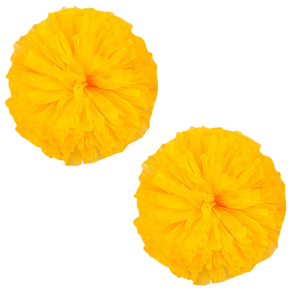 Charque 2 Pack Cheerleading Pom Poms with Four Finger Handle, Colorful Matte Matter Flowe Ball Cheer Poms for School Cheering Dance Team Cheerleading Uniform Accessories Kids Youth Adults Audience