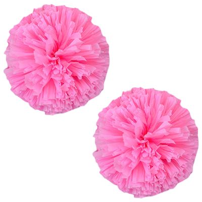Charque 2 Pack Cheerleading Pom Poms with Four Finger Handle, Colorful Matte Matter Flowe Ball Cheer Poms for School Cheering Dance Team Cheerleading Uniform Accessories Kids Youth Adults Audience