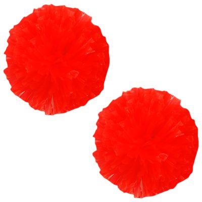 Charque 2 Pack Cheerleading Pom Poms with Four Finger Handle, Colorful Matte Matter Flowe Ball Cheer Poms for School Cheering Dance Team Cheerleading Uniform Accessories Kids Youth Adults Audience