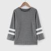 Little Girls Casual Long Sleeve T Shirts Crewneck Tunic Tops 4-13Y Kids Button Striped Tee Blouses (Grey-E, 4-5 Years) view 4