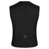JEsilunmaMY Men's Slim Fit Suit Vest V-Neck 3 Button Business Waistcoat Formal Dress Vest with Pockets for Suit or Tuxedo (Black,6X-Large) view 2