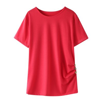 Little Girls Casual Long Sleeve T Shirts Crewneck Tunic Tops 4-13Y Kids Button Striped Tee Blouses (Red-B, 12-13 Years)