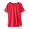 Little Girls Casual Long Sleeve T Shirts Crewneck Tunic Tops 4-13Y Kids Button Striped Tee Blouses (Red-B, 12-13 Years) view 1