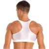 YONGHS Mens Sexy Crisscross Back Sleeveless Muscle Half Tank Top Vest T-Shirts Sports Bras Crop Tops 2# White Large view 4