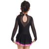 Agoky Girls Shiny Roller Figure Ice Skating Dress Long Sleeve Mesh Splice Gymnastic Outfit Illusion Ballet Dancewear Hot Pink 6 Years view 4