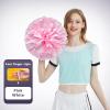 Charque 2 Pack Cheerleading Pom Poms with Four Finger Handle, Colorful Matte Matter Flowe Ball Cheer Poms for School Cheering Dance Team Cheerleading Uniform Accessories Kids Youth Adults Audience view 2