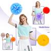Charque 2 Pack Cheerleading Pom Poms with Four Finger Handle, Colorful Matte Matter Flowe Ball Cheer Poms for School Cheering Dance Team Cheerleading Uniform Accessories Kids Youth Adults Audience view 4