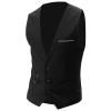 JEsilunmaMY Men's Slim Fit Suit Vest V-Neck 3 Button Business Waistcoat Formal Dress Vest with Pockets for Suit or Tuxedo (Black,X-Large) view 1