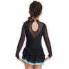 Agoky Girls Shiny Roller Figure Ice Skating Dress Long Sleeve Mesh Splice Gymnastic Outfit Illusion Ballet Dancewear Lake Green 6 Years view 4