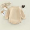 Baby Girl Boy Crewneck Sweatshirt Romper Funny Football Onesie Shirt Cute Letter Print Bubble Bodysuit Game Day Outfits (Khaki,6-12 Months) view 4