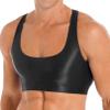 YONGHS Mens Sexy Crisscross Back Sleeveless Muscle Half Tank Top Vest T-Shirts Sports Bras Crop Tops 2# Black X-Large view 1