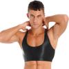 YONGHS Mens Sexy Crisscross Back Sleeveless Muscle Half Tank Top Vest T-Shirts Sports Bras Crop Tops 2# Black X-Large view 2