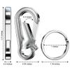 4Pcs Metal Carabiner Clip Keyring Keychain Key Ring Chain Holder for Car Keys/Purse- Silver Keychain Hook Organizer view 2