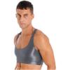 YONGHS Mens Sexy Crisscross Back Sleeveless Muscle Half Tank Top Vest T-Shirts Sports Bras Crop Tops 2# Grey X-Large view 4
