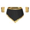 Oyolan Mens Sexy Ancient Greek God Roman Skirt with Cuffs Set Uniform Halloween Theme Party Costume Black XX-Large view 4