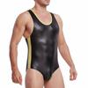 Maiyifu-GJ Men's Sissy Bodysuit Leotard Metallic One Piece Thong Jumpsuit Underwear Sleeveless Stretchy Wrestling Singlet (Black,Medium) view 4