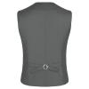 JEsilunmaMY Men's Slim Fit Suit Vest V-Neck 3 Button Business Waistcoat Formal Dress Vest with Pockets for Suit or Tuxedo (Grey,Large) view 2