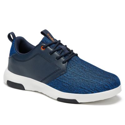 OrthoComfoot Men's Orthopedic Fashion Sneakers Walking Shoes: Comfortable Fashion Sneakers for Foot and Heel Pain, Arch Support Walking with Lace Up for Flat Feet Blue Size 10