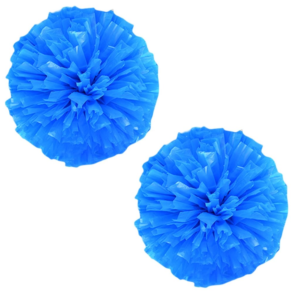 Charque 2 Pack Cheerleading Pom Poms with Four Finger Handle, Colorful Matte Matter Flowe Ball Cheer Poms for School Cheering Dance Team Cheerleading Uniform Accessories Kids Youth Adults Audience