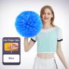 Charque 2 Pack Cheerleading Pom Poms with Four Finger Handle, Colorful Matte Matter Flowe Ball Cheer Poms for School Cheering Dance Team Cheerleading Uniform Accessories Kids Youth Adults Audience view 2