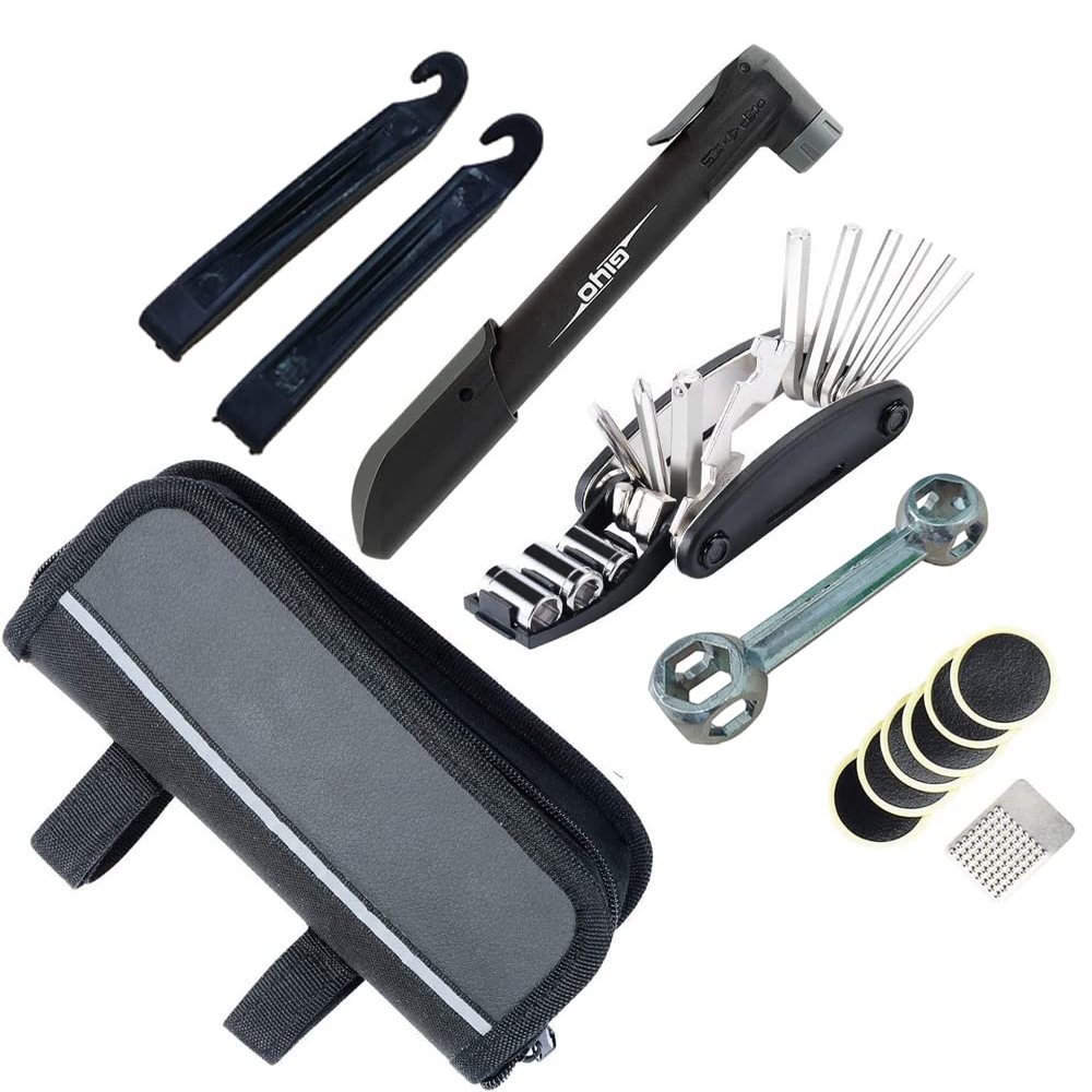 Abcsea 1 Group of Bike Tyre Repair Kit, Bike Repair Tool Kits, Cycling Tool Kit Bike Tool Bag Saddle Bag
