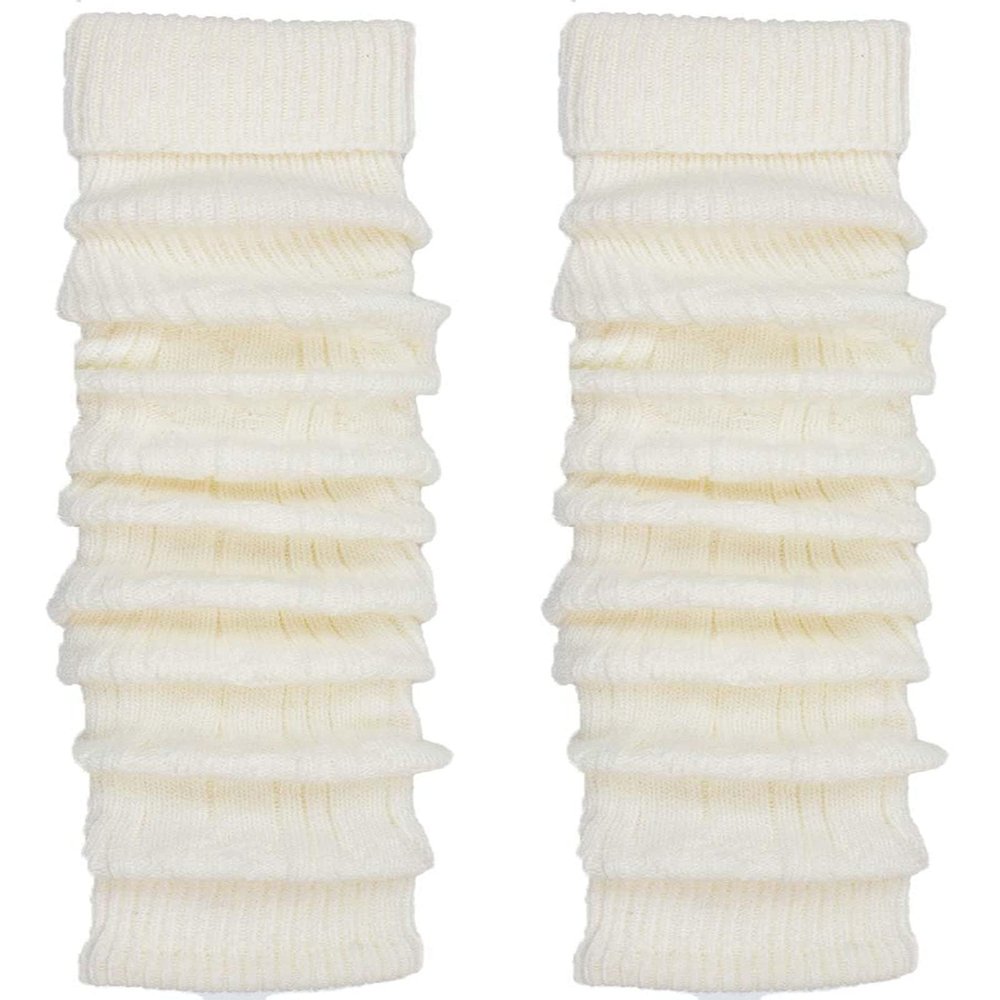 TODO Warm Wool Women's Leg Warmers - above Knee High, Soft (Ecru)