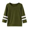 Little Girls Casual Long Sleeve T Shirts Crewneck Tunic Tops 4-13Y Kids Button Striped Tee Blouses (Green-C, 8-9 Years) view 1