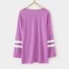Kids Little Girls Tunic Tops Crewneck Ultra Soft Solid Color Long Sleeve Striped Comfortable Kids (Purple, 10-11 Years) view 3