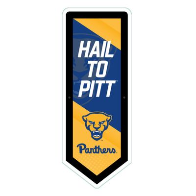 Team Sports America Evergreen NCAA University of Pittsburgh | Ultra-Thin LED Light Wall Sign Decor | Large Pennant Banner | 9 x 23 Inches | Made in the USA