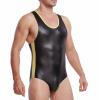 Maiyifu-GJ Men's Sissy Bodysuit Leotard Metallic One Piece Thong Jumpsuit Underwear Sleeveless Stretchy Wrestling Singlet (Black,Large) view 4